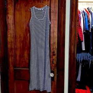 Vineyard vines stretch maxi dress nautical stripe